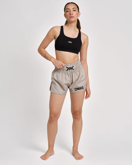 Spodenki Muay Thai Caged Classic – Szaro-czarne Damskie