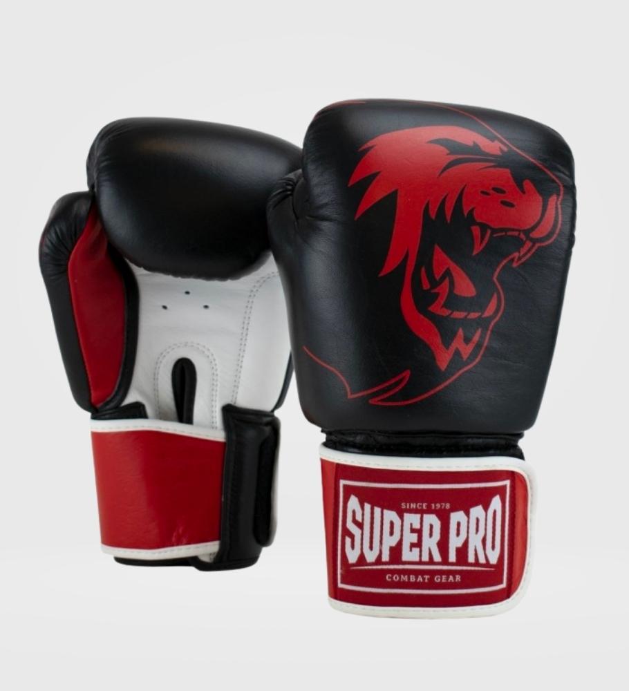 Gants de boxe Super Pro Warrior - Noir/Rouge/Blanc