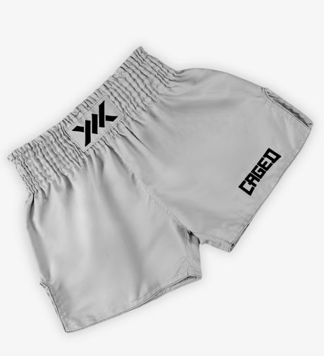 Spodenki Muay Thai Caged Classic – Szaro-czarne Damskie