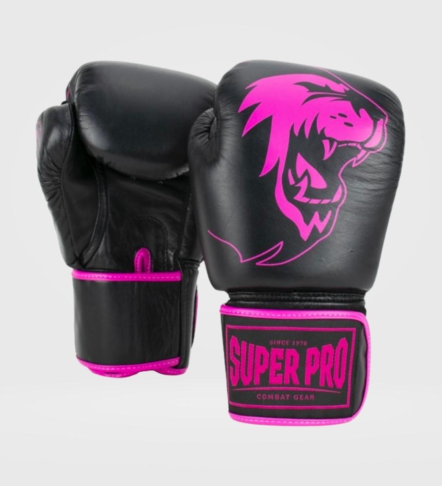 Gants de boxe Super Pro Warrior - Noir/Rose