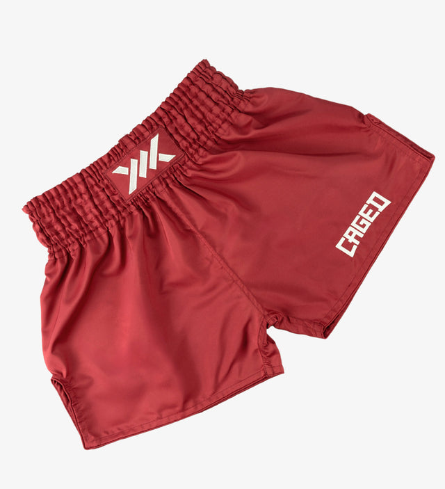 Pantaloncini Muay Thai Caged Classic – Rosso