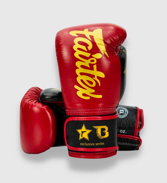 Gants de boxe Fairtex FXB V2 - Rouge/Noir/Doré