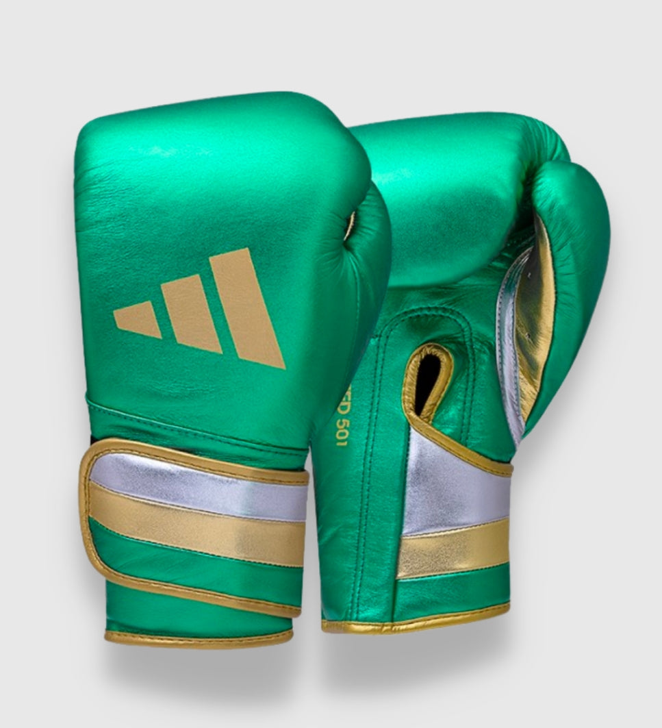 Gants de boxe Adidas Speed 500 - Vert/Doré