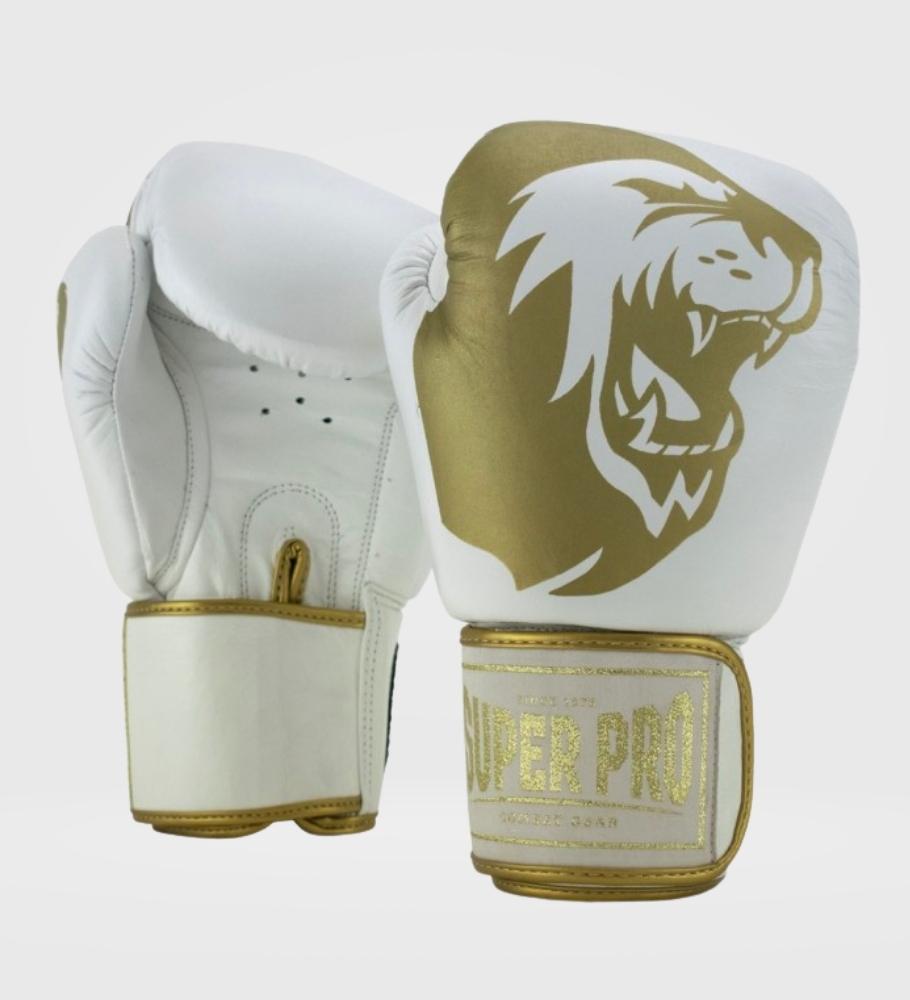 Gants de boxe Super Pro Warrior - Blanc/Doré