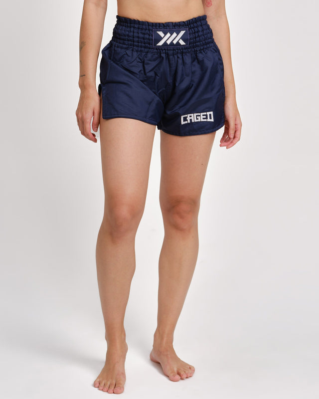 Pantaloncini Muay Thai Caged Classic – Blu Navy