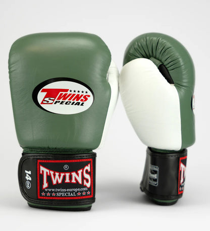 Gants de boxe Twins BGVL4 - Kaki/Blanc/Noir