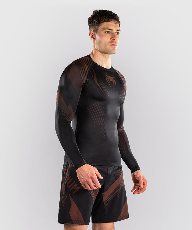 Venum Rashguard No-Gi 6.0 Lange Mouwen - Zwart/Bruin