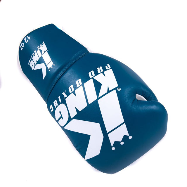 King Pro Boxing Boxhandschuhe BG2 mit Schnürverschluss – Blau/Weiß