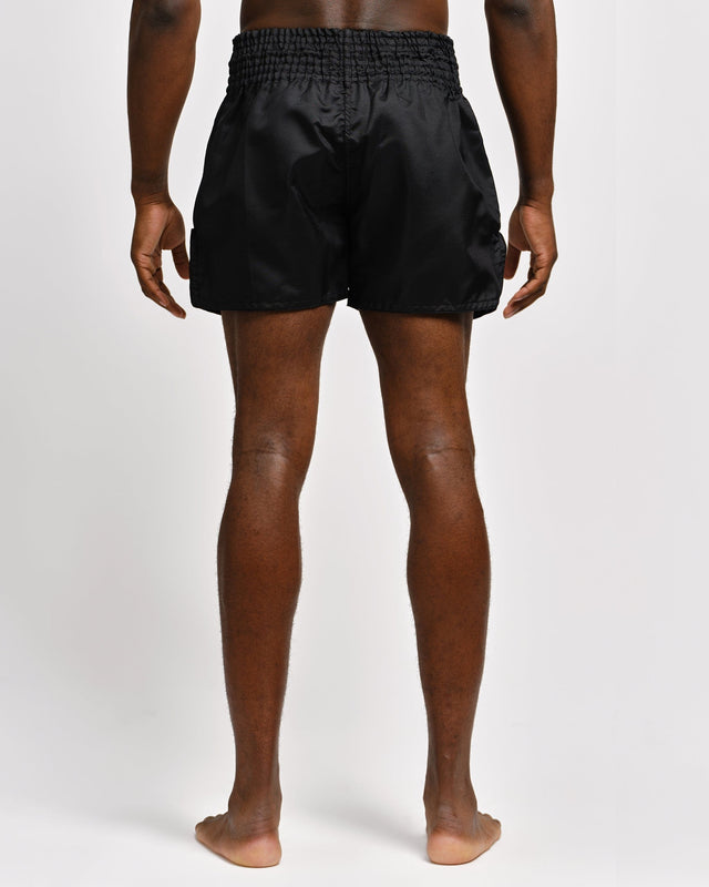 Caged Muay-Thai-Shorts Classic – Schwarz/Weiß