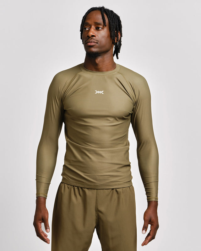Rashguard Caged Tactical Maniche Lunghe – Verde Militare