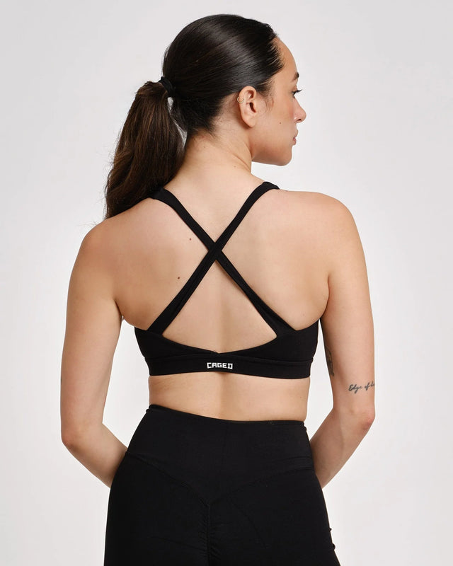 Brassière de sport Caged Essential – Noir