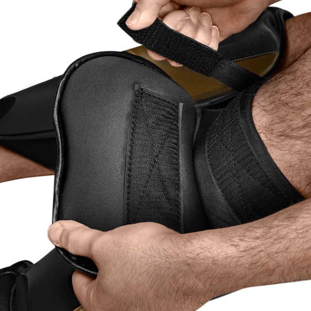 Hayabusa T3 Full Shin Guards - Black/Gold