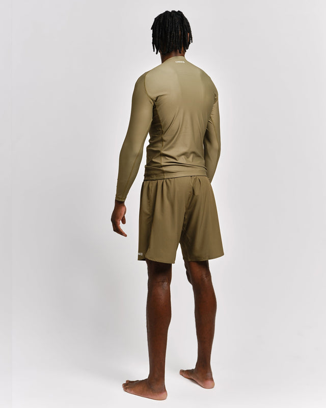 Rashguard Caged Tactical Maniche Lunghe – Verde Militare