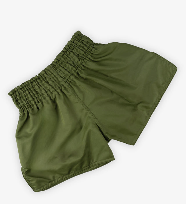 Caged Muay Thai Shorts Classic - Kaki Groen/Zwart vrouw