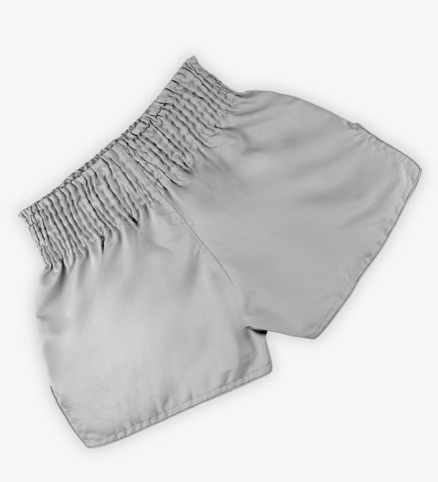 Shorts de Muay Thai Caged Classic – Gris clair/Noir