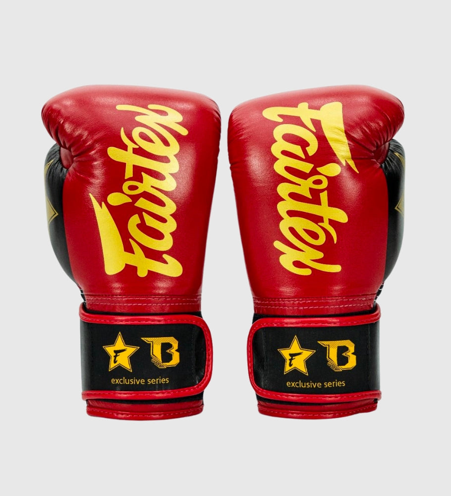 Gants de boxe Fairtex FXB V2 - Rouge/Noir/Doré