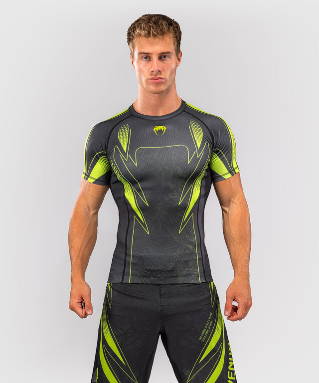 Venum Rashguard Amazonia Reborn Korte Mouwen - Zwart/Groen