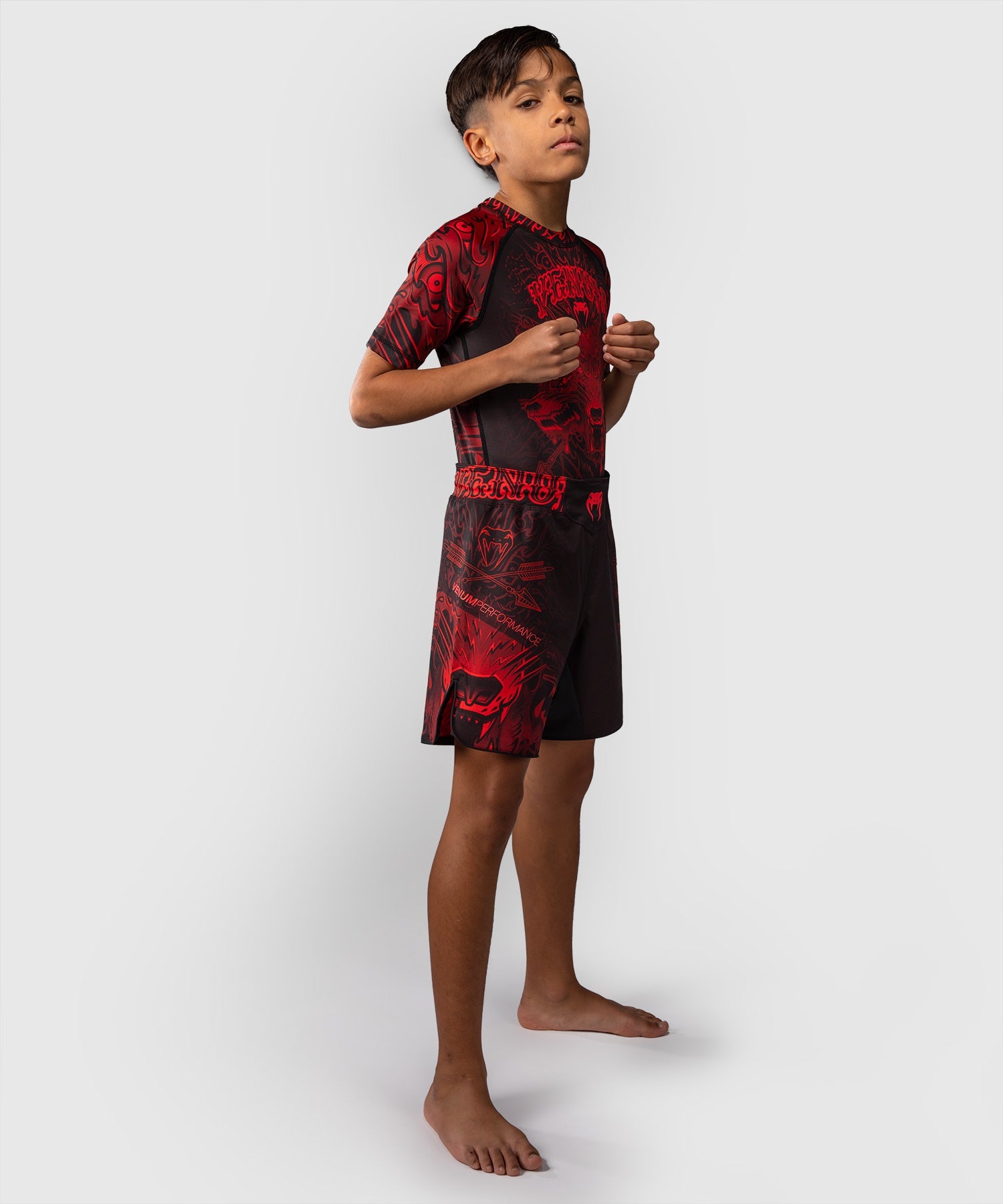 Venum MMA-Shorts Wolf Atak Kinder – Schwarz/Rot