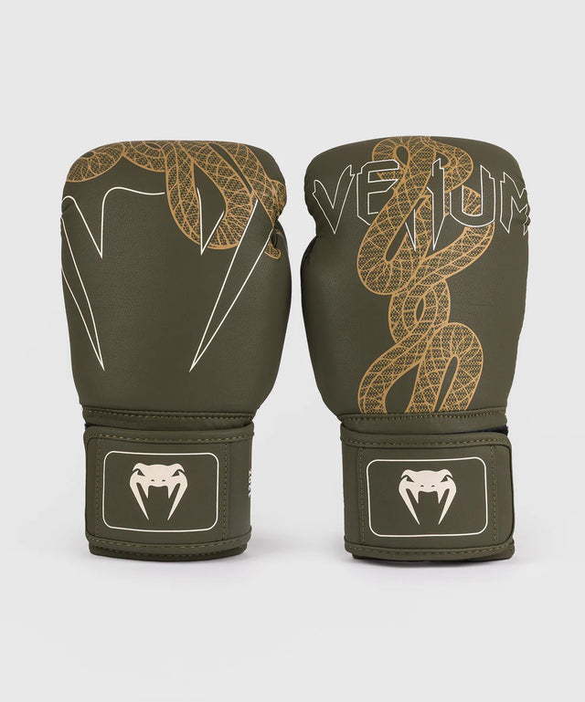 Venum Serpenti Boxing Gloves - Khaki Green