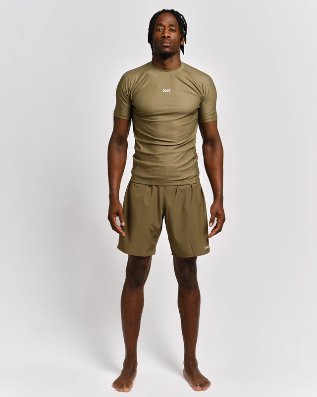 Rashguard Caged Tactical manches courtes – Vert militaire