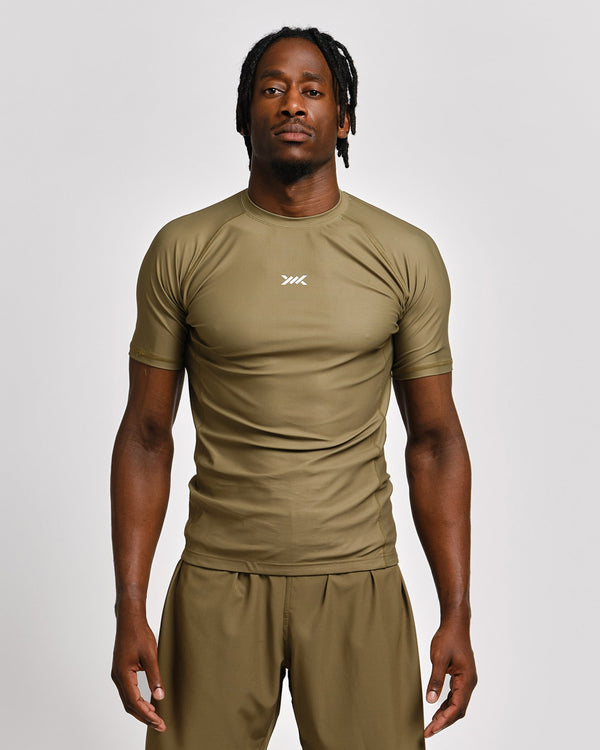 Rashguard Caged Tactical Manga Corta – Verde Militar