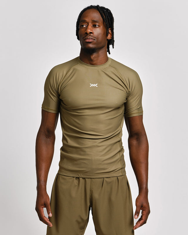 Rashguard Caged Tactical manches courtes – Vert militaire