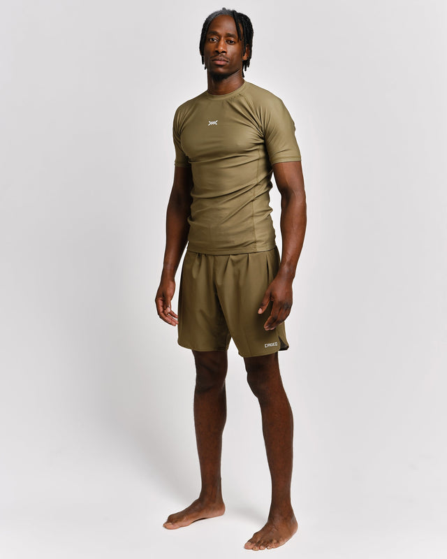 Rashguard Caged Tactical manches courtes – Vert militaire
