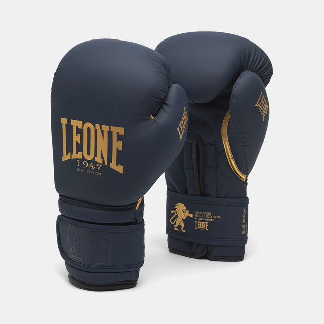 Guantoni da boxe Leone GN059B – Blu navy/Oro