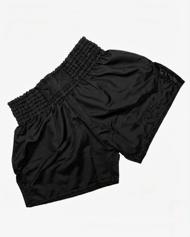 Pantalones de Muay Thai Caged Classic – Negro/Negro