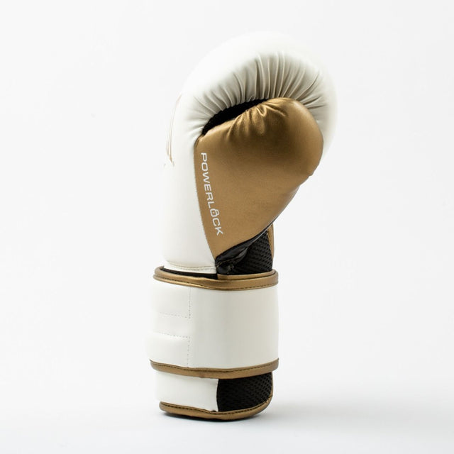 Everlast Boxhandschuhe Powerlock 2R – Weiß/Gold