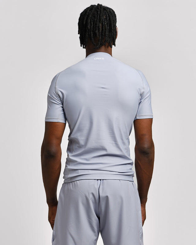 Caged Rashguard Tactical Short Sleeve - Gunmetal Grey