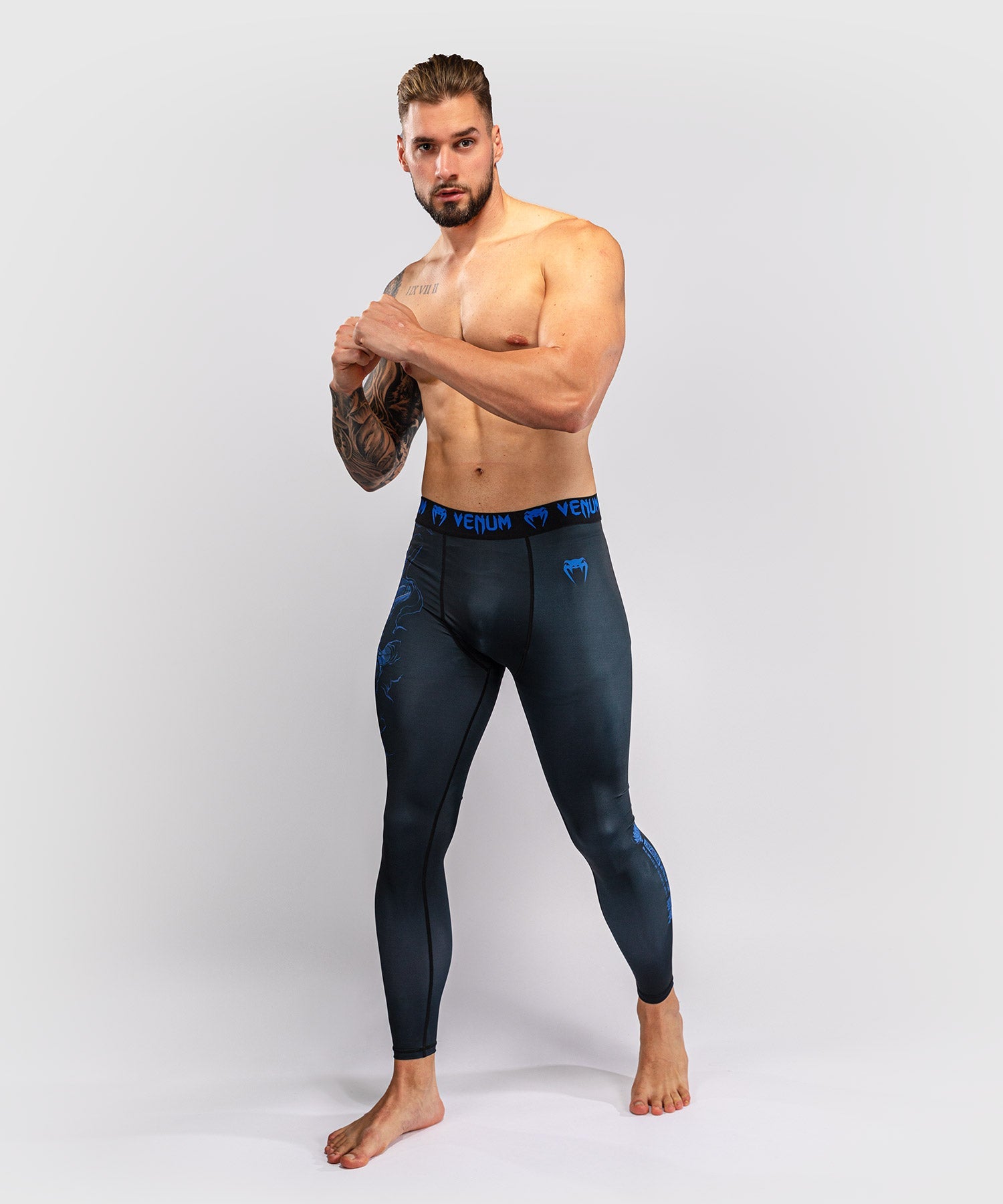 Venum Compression shorts Thunder Dragon – Black/Royal blue