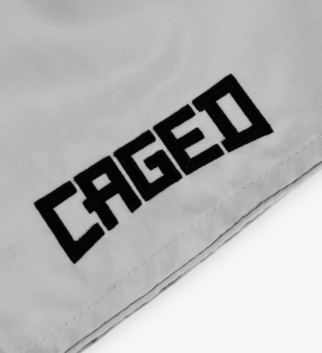 Shorts de Muay Thai Caged Classic – Gris clair/Noir