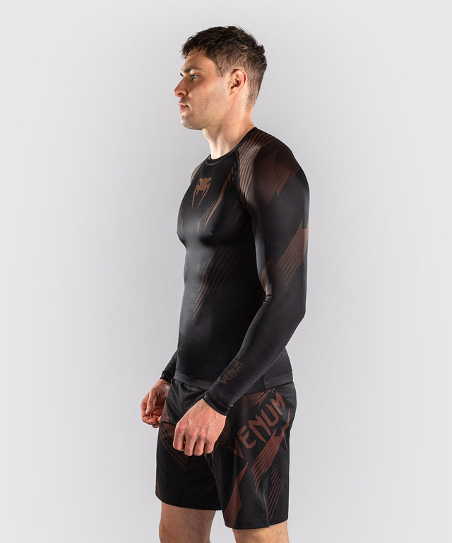 Venum Rashguard No-Gi 6.0 Lange Mouwen - Zwart/Bruin