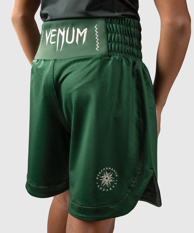 Pantaloncini da boxe Venum Attack Bambini – Verde/Bianco sporco