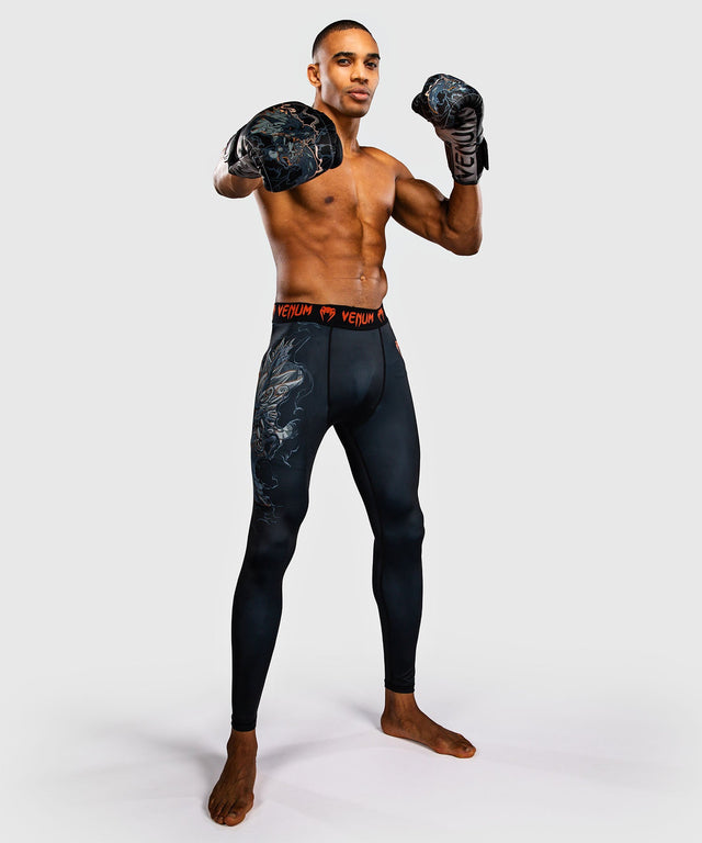 Venum Kompressionsshorts Thunder Dragon – Schwarz/Grau/Kupfer