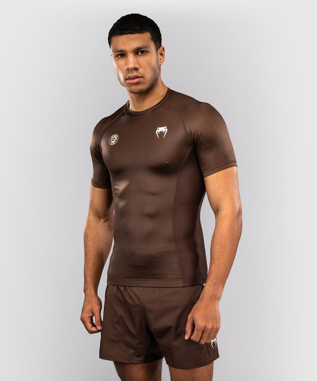 Venum Rashguard x Roger Gracie Academy Kurzarm – Dunkelbraun
