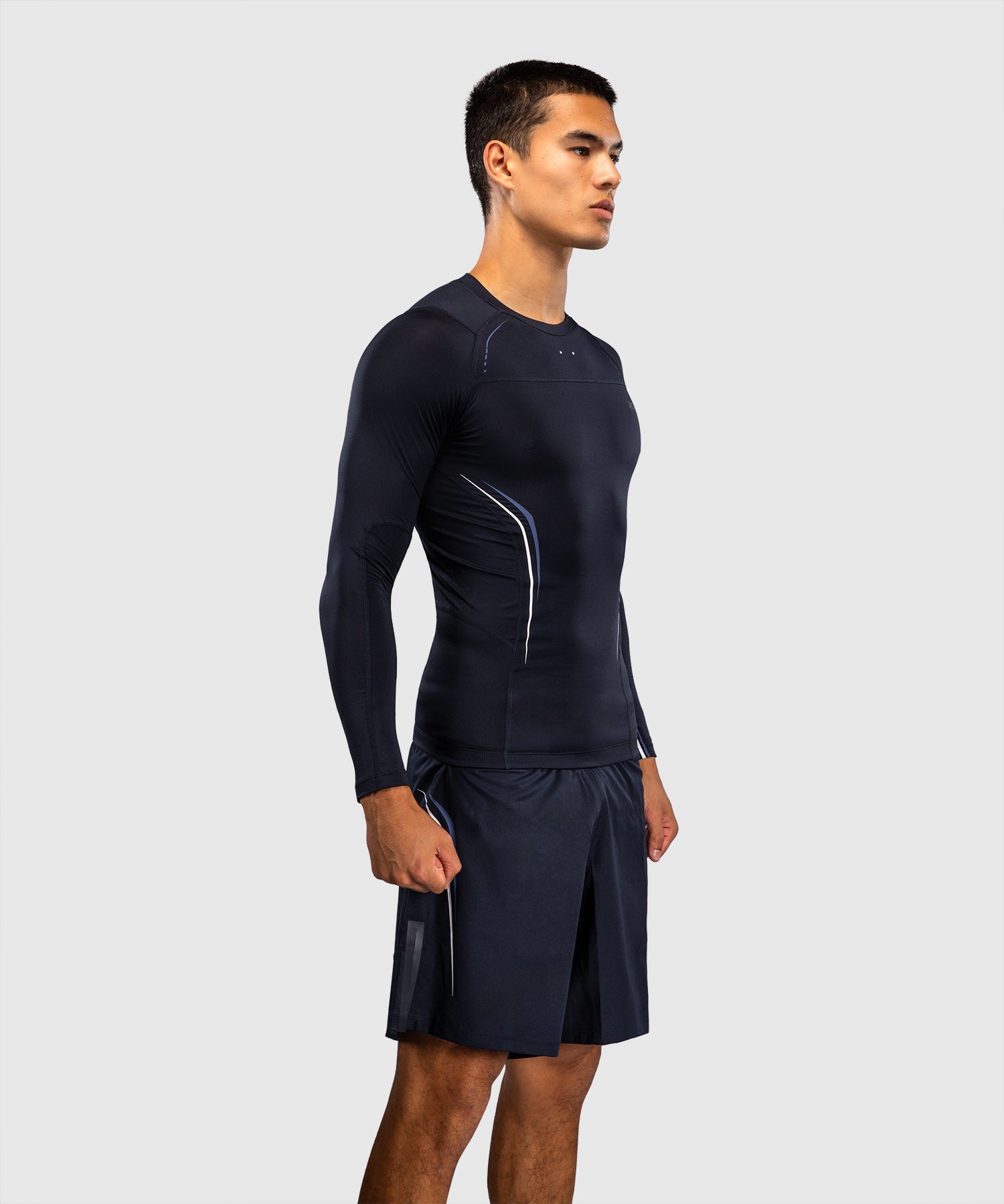 Rashguard Venum G-Core Manches Longues – Bleu Marine/Blanc