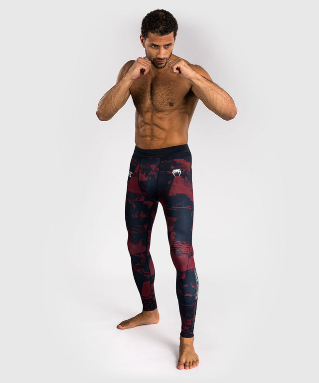 Venum UFC Kompressionshose Zenith – Marineblau/Bordeaux/Silber