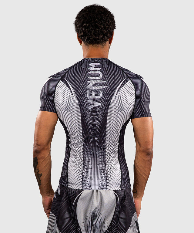 Venum Rashguard Galactic 3.0 Korte Mouwen - Offwhite/Zwart