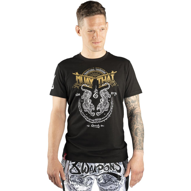 8 WEAPONS T-Shirt Sak Yant Tigers – Schwarz