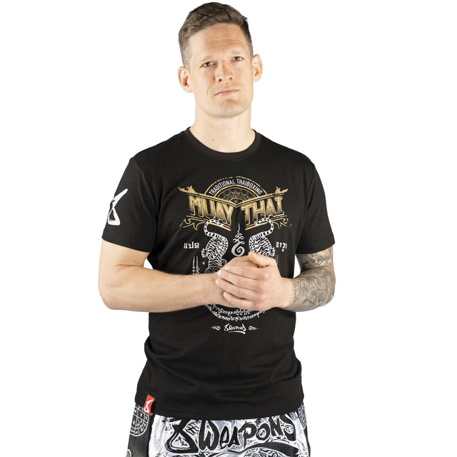 8 WEAPONS T-Shirt Sak Yant Tigers – Schwarz