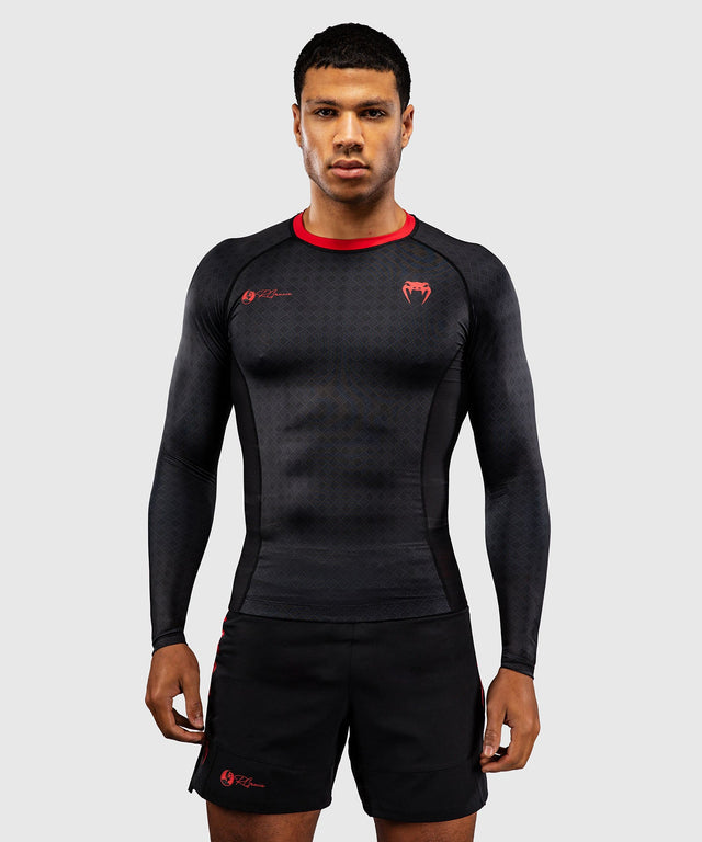 Rashguard Venum x Roger Gracie Manga Larga – Negro/Rojo
