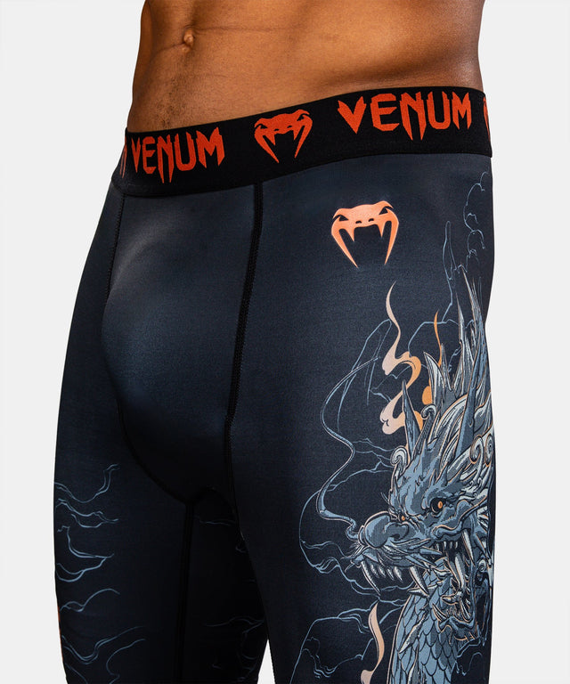 Venum Kompressionsshorts Thunder Dragon – Schwarz/Grau/Kupfer