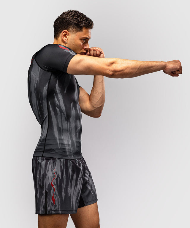 Venum Demon Rashguard Kurzarm – Schwarz/Grau