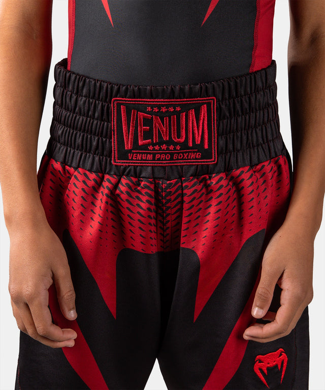Pantaloncini da boxe Venum Attack – Bambini Nero/Rosso