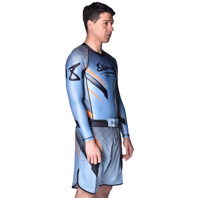 8 WEAPONS MMA-Shorts Shift – Eisgrau/Orange