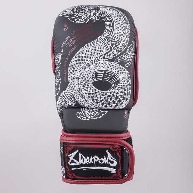 Gants de MMA 8 WEAPONS Sak Yant Naga – Noir/Rouge marron
