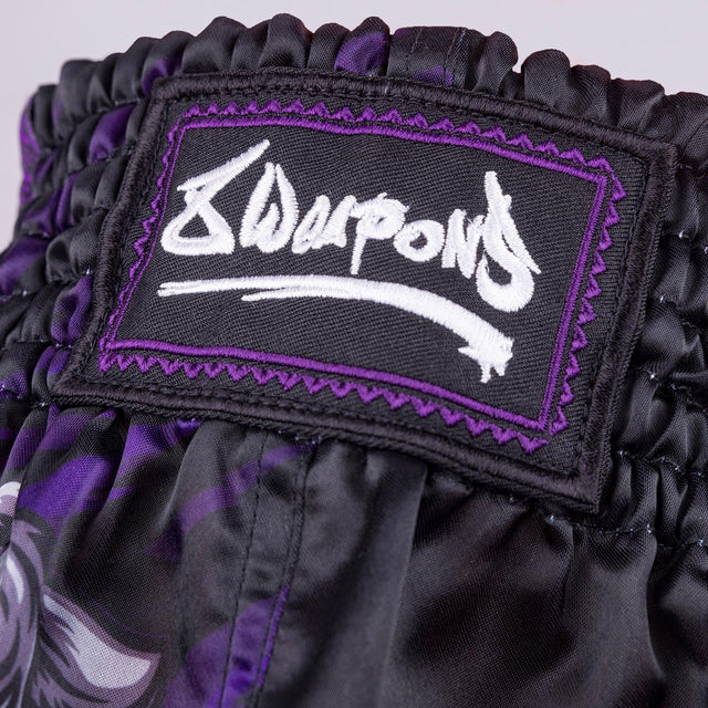 Pantaloncini Muay Thai 8 WEAPONS Beastial Panther – Nero/Viola