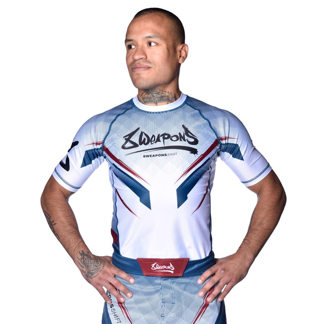 Rashguard 8 WEAPONS Shift – Blanc/Marine/Rouge